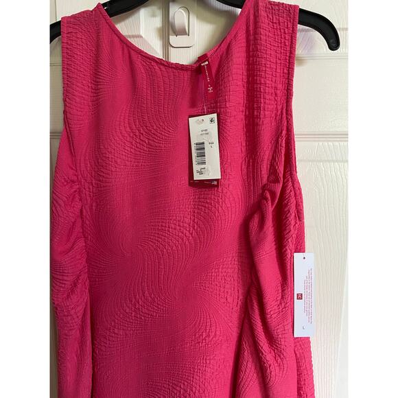 IC Collection Hot Pink Fit Flare Tank Dress, Sz L -- NWT - Picture 3 of 9